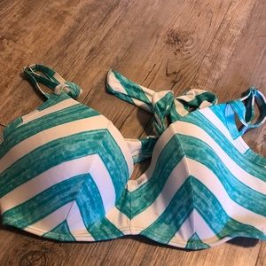 CocoRave Teal & White Striped Binkini